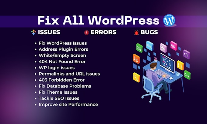 fix 403 errors, elementor issues and wordpress problems fast