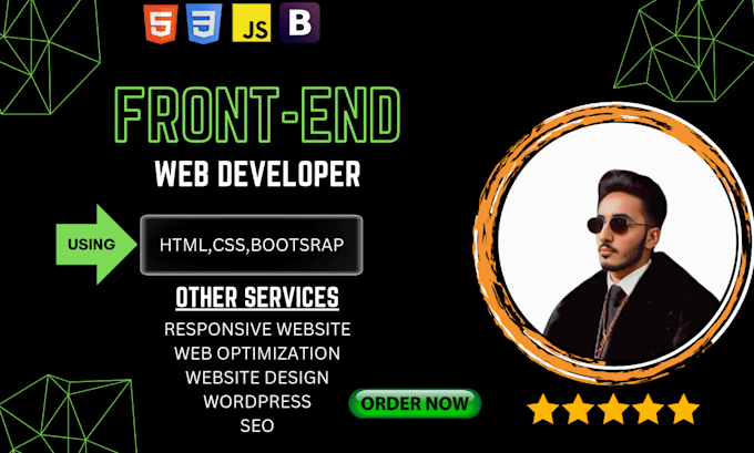 Build custom website front end developer html css javascript by ...