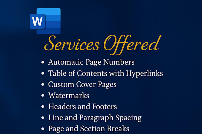 create, edit, format and design microsoft word document