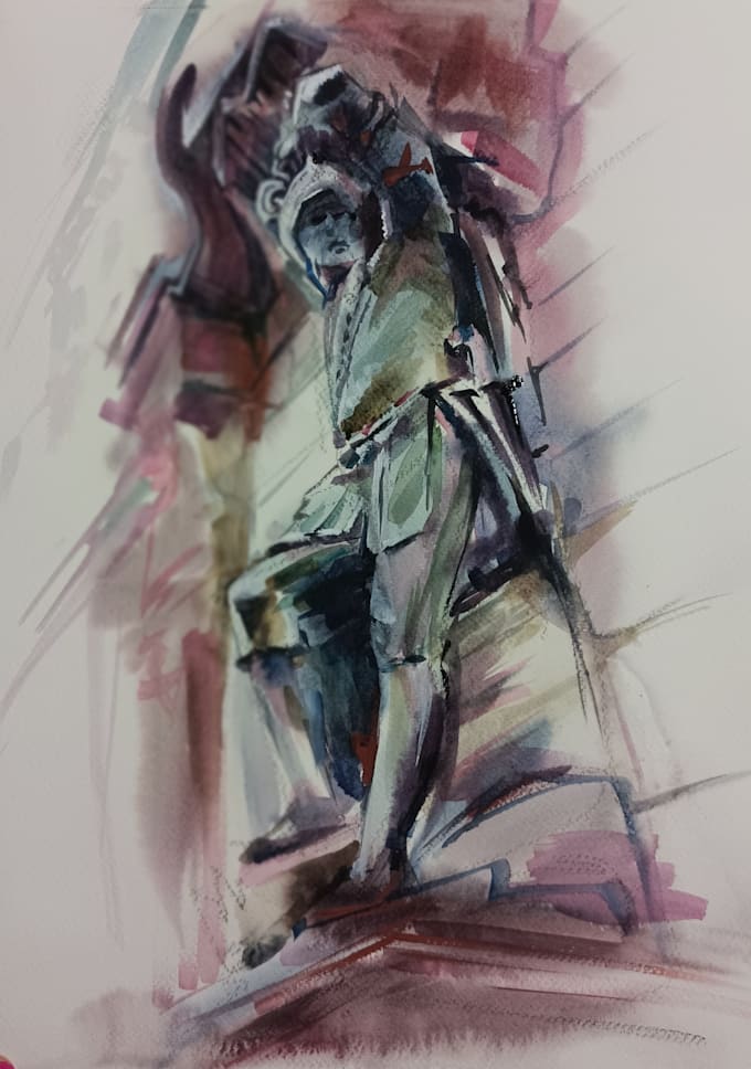 create interior illustrations of sculptures