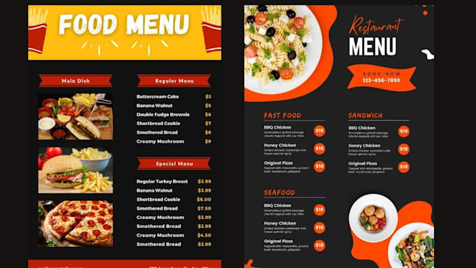 design amazing food menu fly design digital card menu bar menu restaurant menu