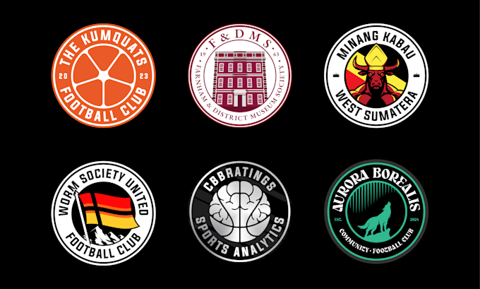 create circle fotball logo or soccer badge crest