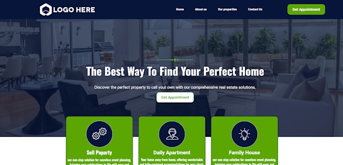 create real estate website, funnel landing page gohighlevel