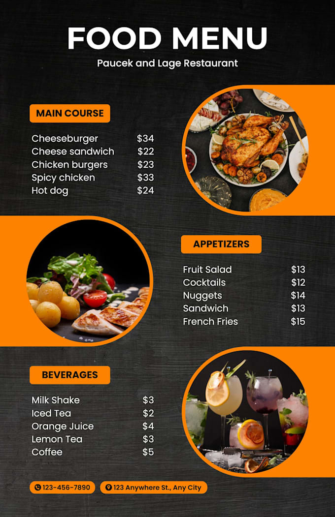 Create food menu restaurant menu bar cafe menu by Emailscrapp1 Fiverr