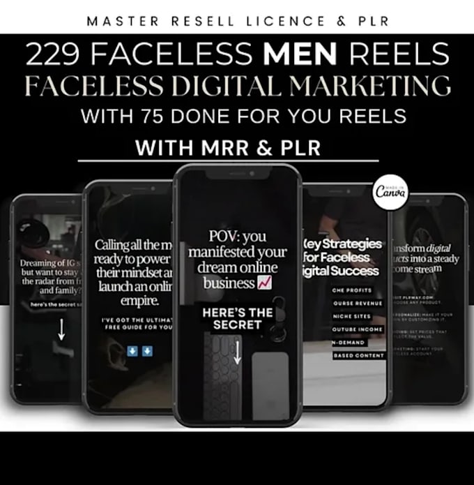 provide 229 faceless men digital marketing reels