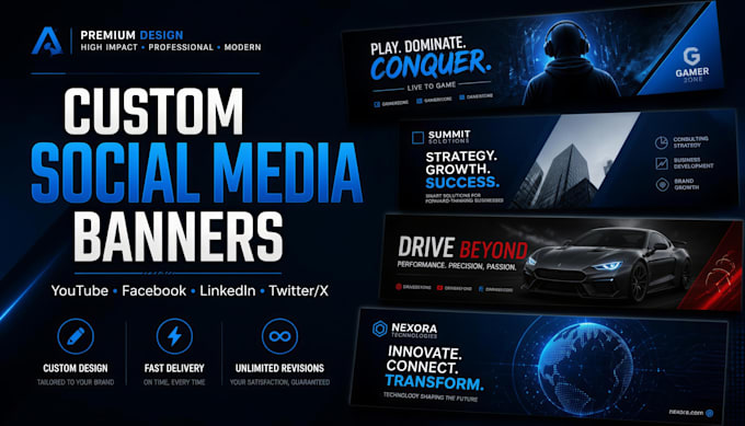 design custom social media banners, headers and covers