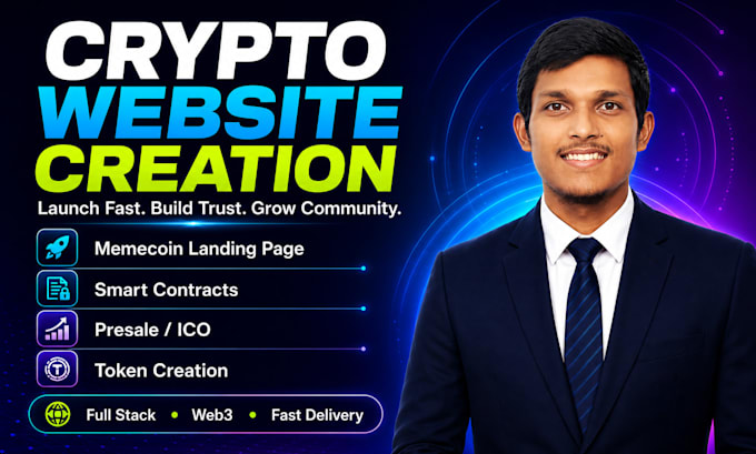create crypto website,memecoin,presale,smart contract