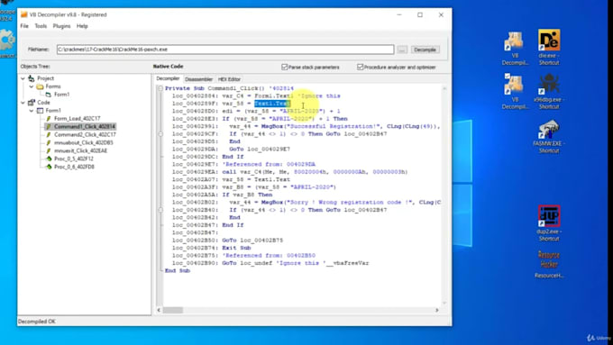 decompile eas files and unlock the source code, recompile eas