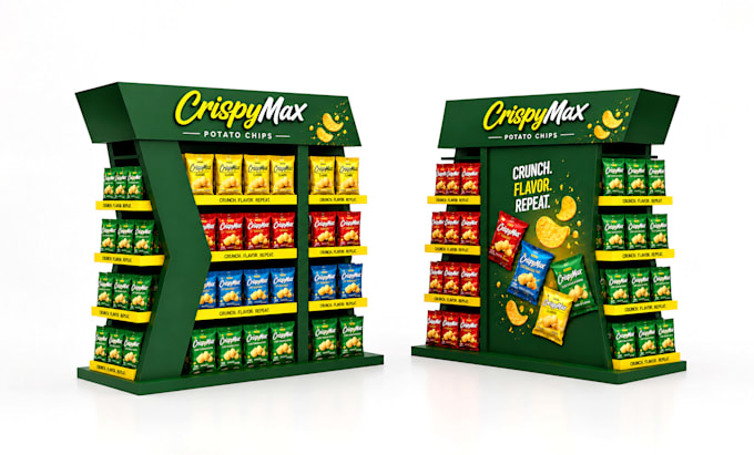 design 3d kiosk, retail fixture, floor display, and display stand