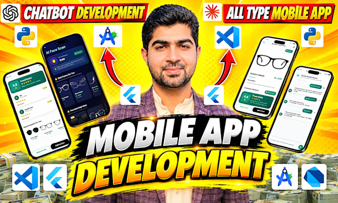 develop ai mobile app, flutter app, ios android app, ai chatbot and ai web app