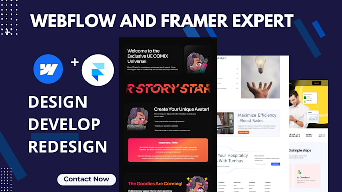 build professional framer or webflow website, figma to framer, figma to webflow