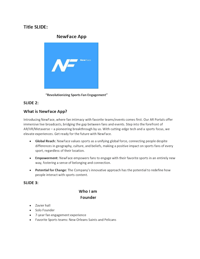 write an investor pitch deck