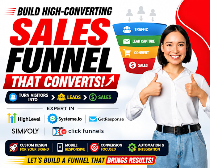 build a high converting sales funnel in gohighlevel, systeme io