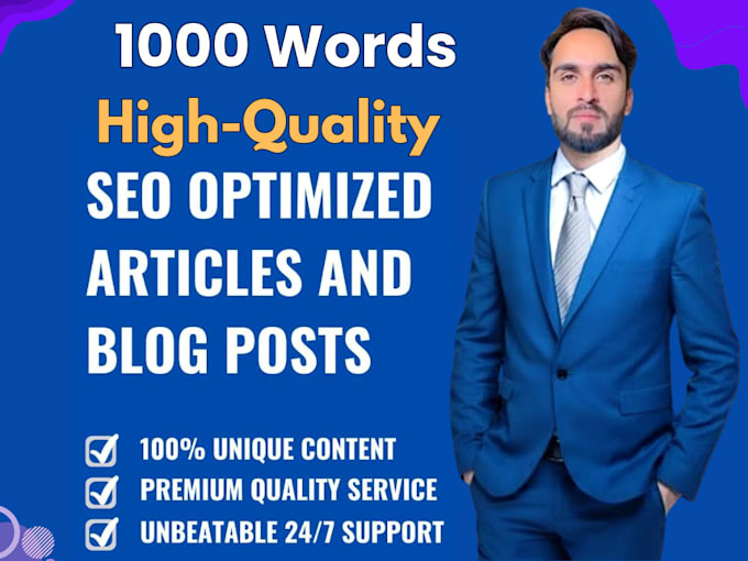 do unique 1000 word high quality article, blog, SEO web content in 24hours