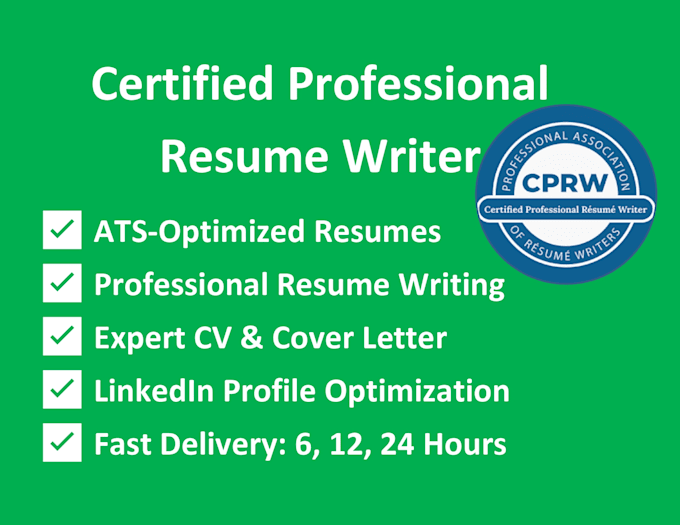Deliver a 12 hour professional resume writing service by Writer_expert7 ...