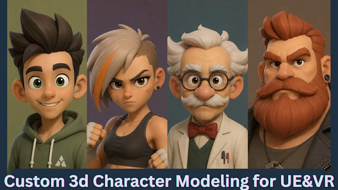 create stylized 3d characters, textured, game, rig, animation, in blender