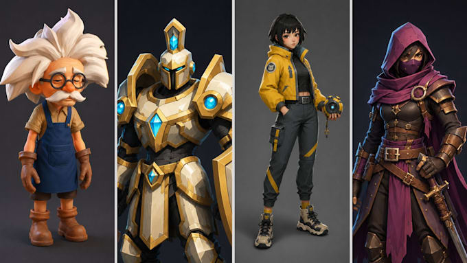 create custom 3d characters for games, animation