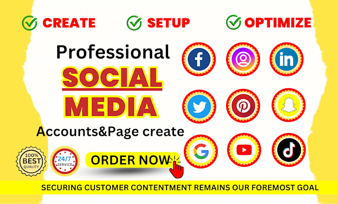 create and set up facebook pages and all social media accounts