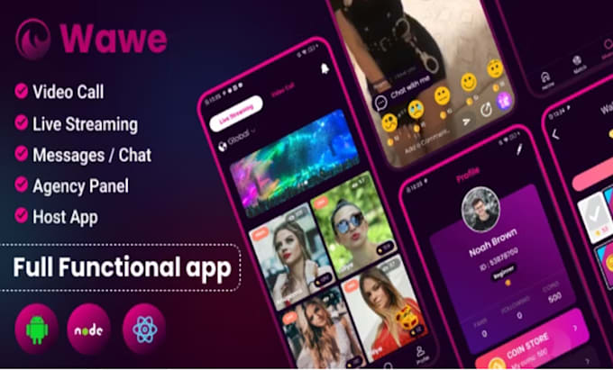 develop a live streaming app, social media app, video chat app, tiktok clone app