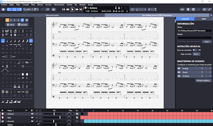 transcripción de partituras musicales
