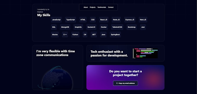 make custom responsive portfolio software engineer website developer react next