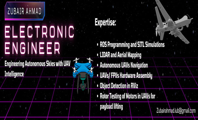 program drones, robots using ros, python and gazebo