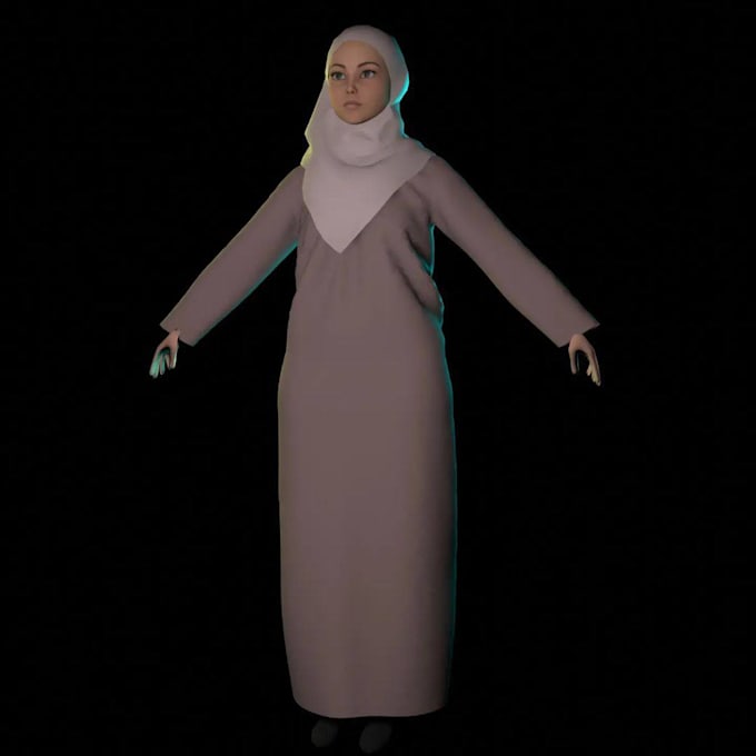 create 3d realistic human character model for gaming or 3d animation