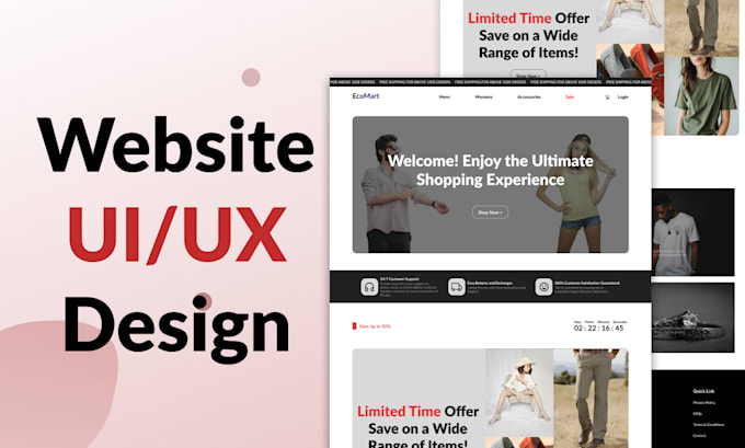 design modern web UI UX design,custom and responsive