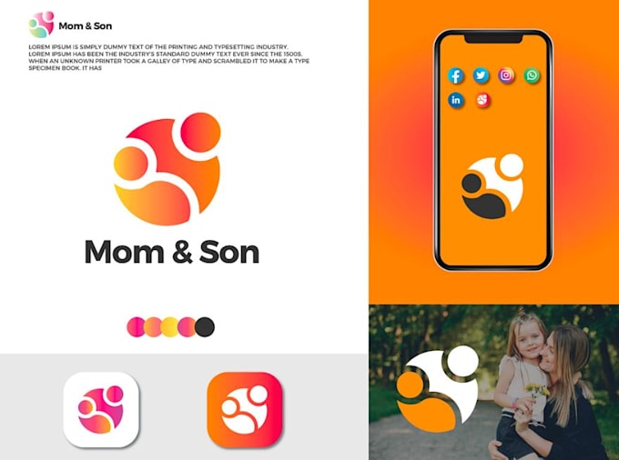 design flat minimalist startup, website, or app icon logo