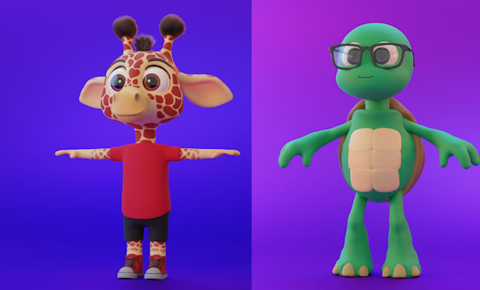 design 3d modeling , animal, cartoon character and rendering