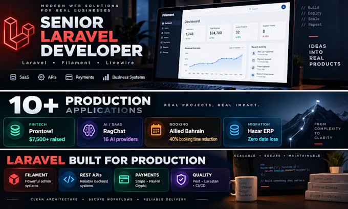 be your senior laravel and filament developer