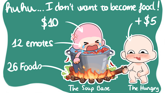 draw cook you into soup ych chibi