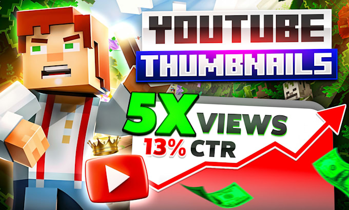 create amazing cinematic minecraft youtube thumbnail or thumbnail minecraft
