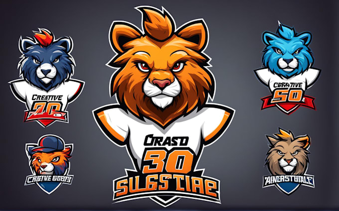 create unique sports, mascot, creative logo