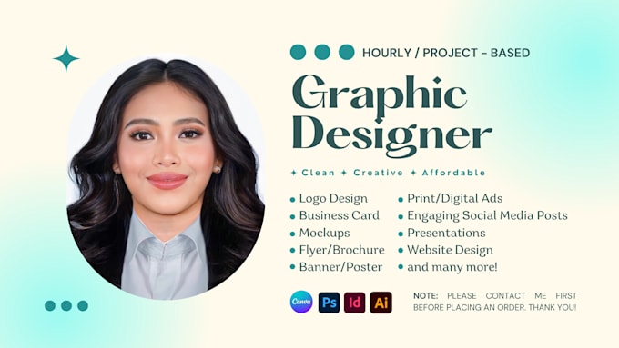 do any graphic design using canva and adobe creative suite