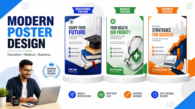 design modern educational ,medical and business posters
