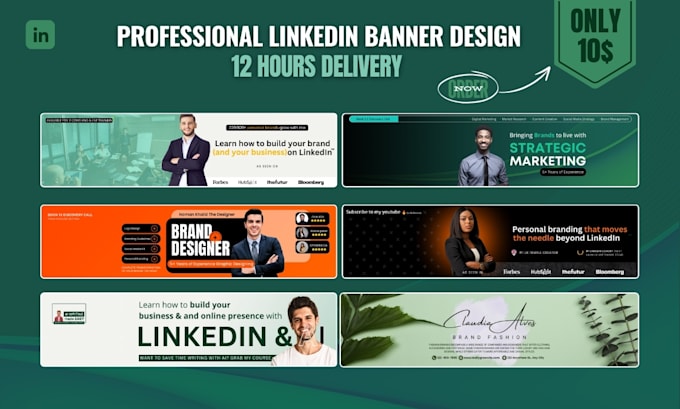 design linkedin banner, facebook cover and carousel posts