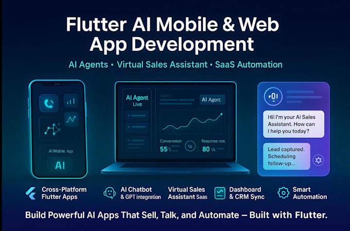 build ai powered saas flutter app, ai fitness web app, 3d ai scribe medical app