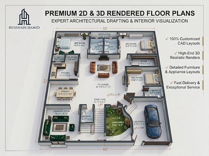 draw 2d architectural plan