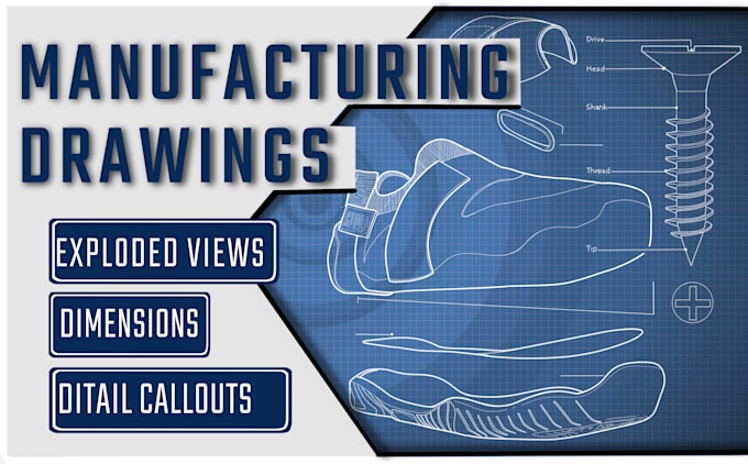create clean technical illustrations for manufacturing