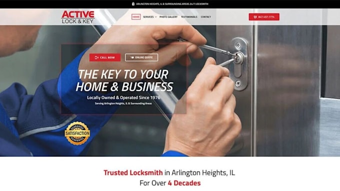 design locksmith landing page, locksmith wordpress website and lead generation
