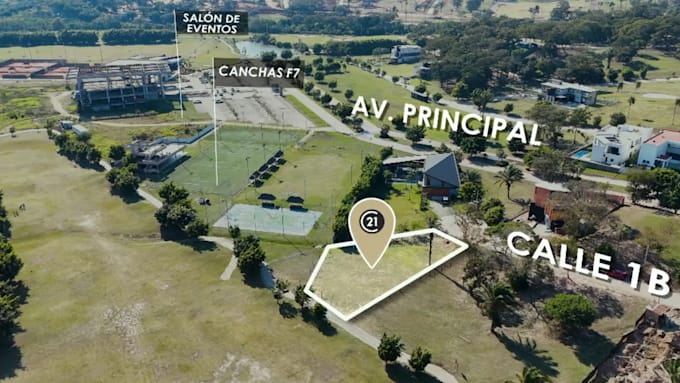 edit a real estate video with 3d property lines and animated graphics