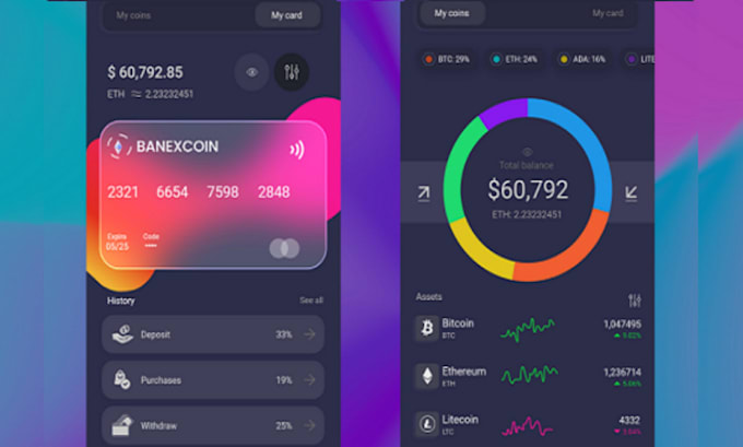 develop crypto wallet app, blockchain app, exchange app, wallet app