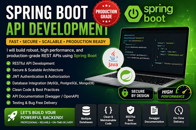 develop production grade springboot apis and backend