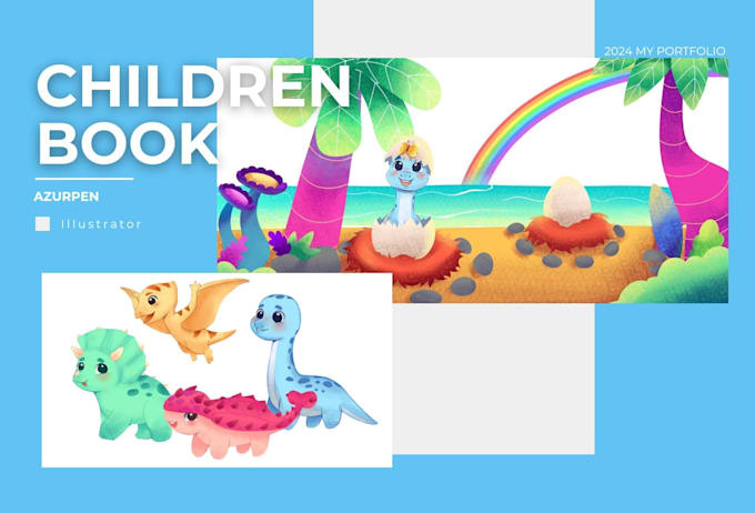 draw your cute and colorfull childrens book illustration