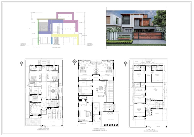 draw floor plans, elevation drawings and section drawings