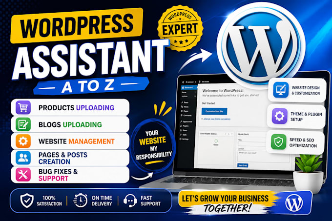 be your wordpress virtual assistant, wordpress blog posts and products uploading