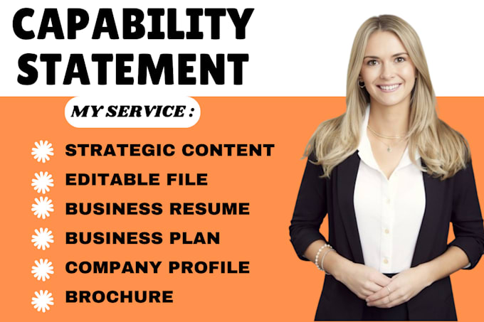 design a professional government capability statement, capability statement