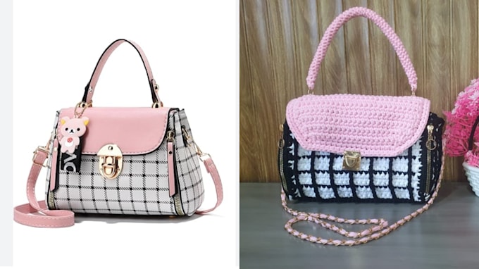 design a crochet bag pattern with images and video tutorial
