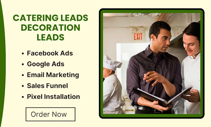 generate catering leads decoration leads catering website restaurant website